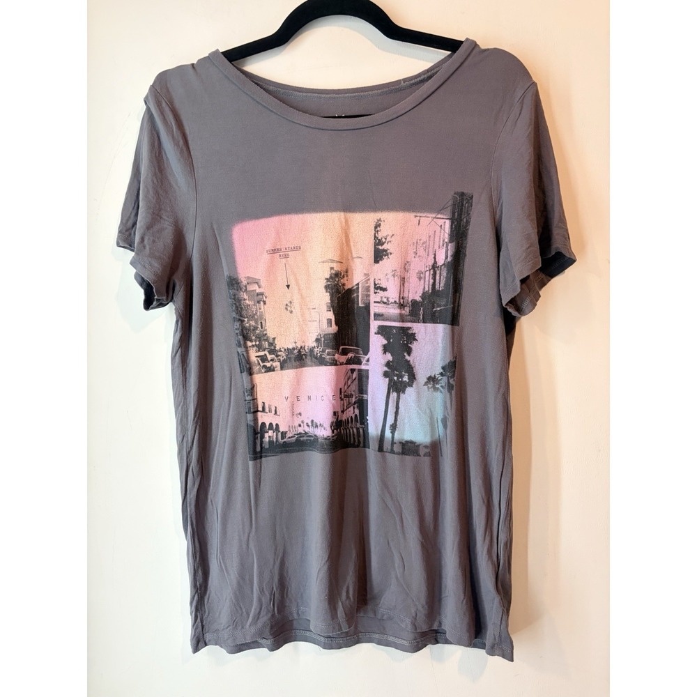 AEO Soft & Sexy Venice Beach Graphic Tee Womens Medium Y2K California